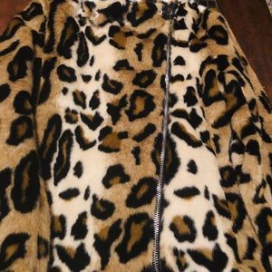 International concept women Leopard fur coat